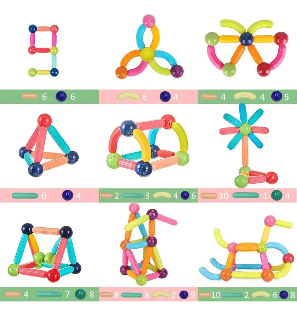 Magnétix ™ - Juego de Bloques Magnéticos de 64 piezas🧩 + REGALO GRATIS🎁